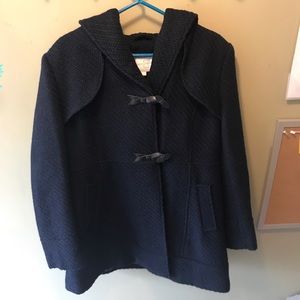 Jessica Simpson Navy Blue Woven Peacoat